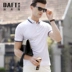 Dafken 2019 quần áo mùa hè nam áo thun trắng tinh khiết nam áo thun ngắn tay nam ve áo Slim thanh niên - Áo phông ngắn áo phông nam tay ngắn đẹp Áo phông ngắn
