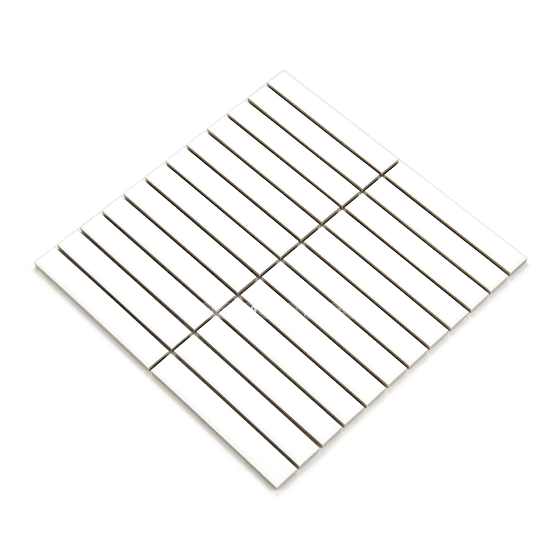 White ceramic mosaic long strips of ink green black toilet bar pool floor decoration shower room