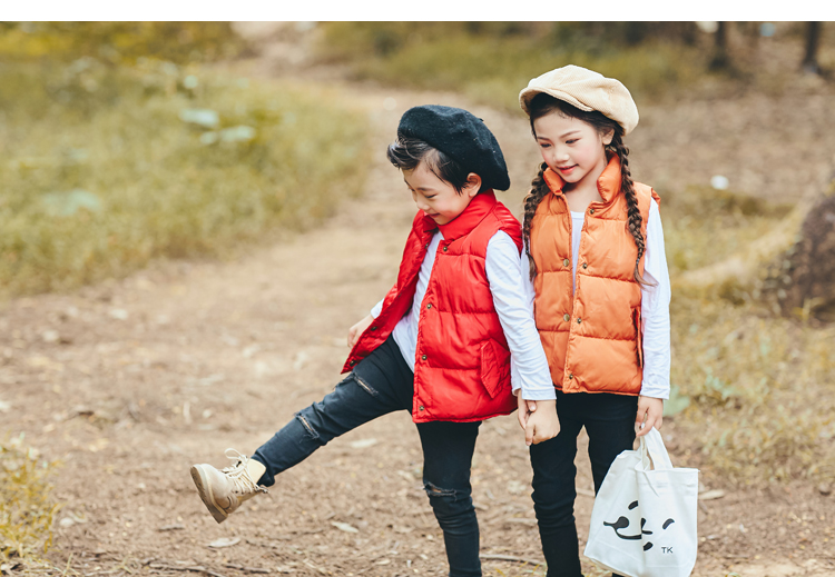 Quần áo trẻ em trẻ em xuống áo vest bé trai và bé gái mùa thu đông áo gile denim bé gái