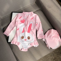Милый детский купальник, быстросохнущий лонгслив, защита от солнца, 3-4 лет