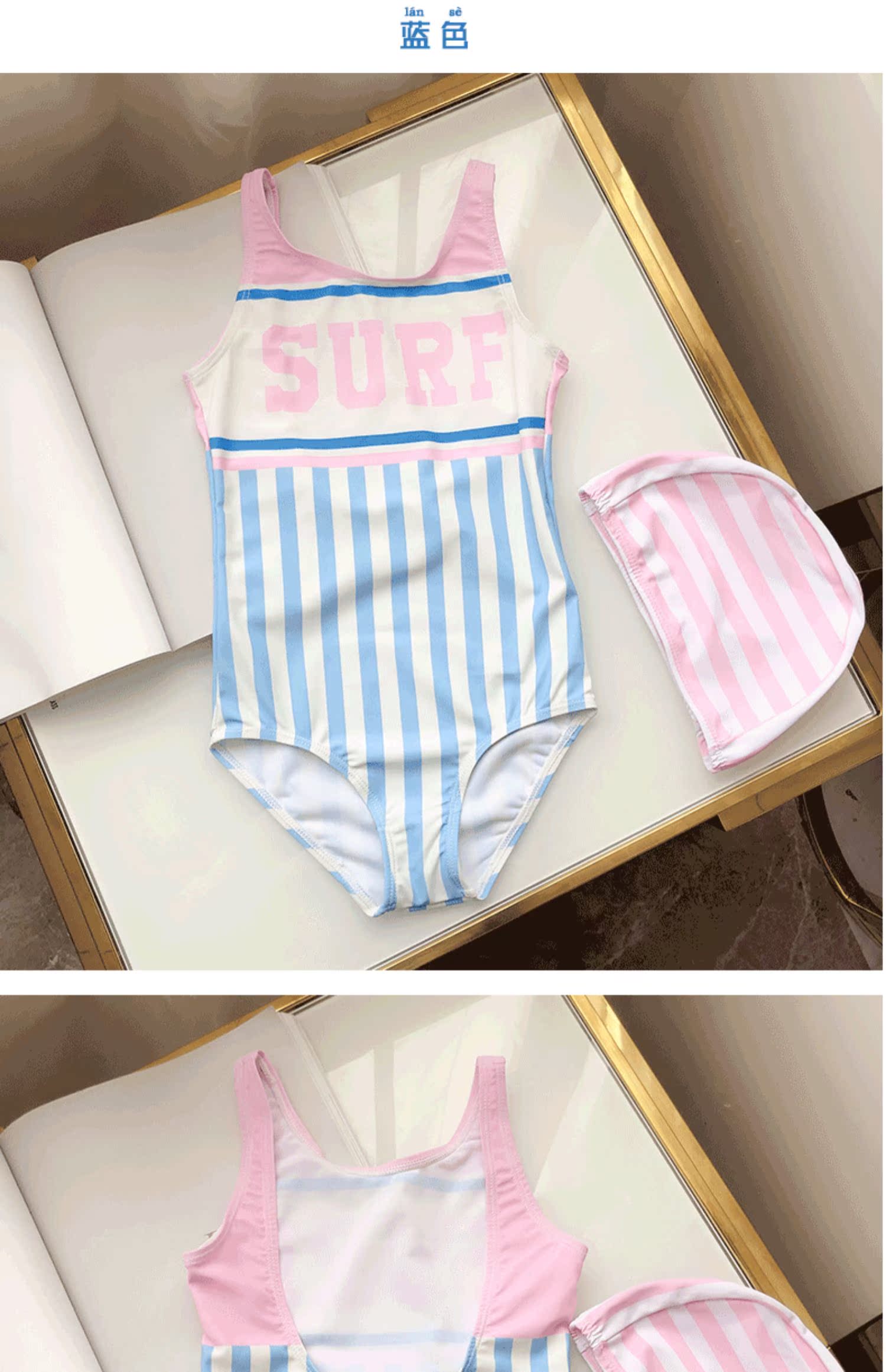 Đồ bơi trẻ em INS Hàn Quốc Đồ bơi bé gái Xiêm Đồ bơi cho bé 3-4 tuổi Áo tắm màu hồng dễ thương - Bộ đồ bơi của Kid đồ bơi trẻ em