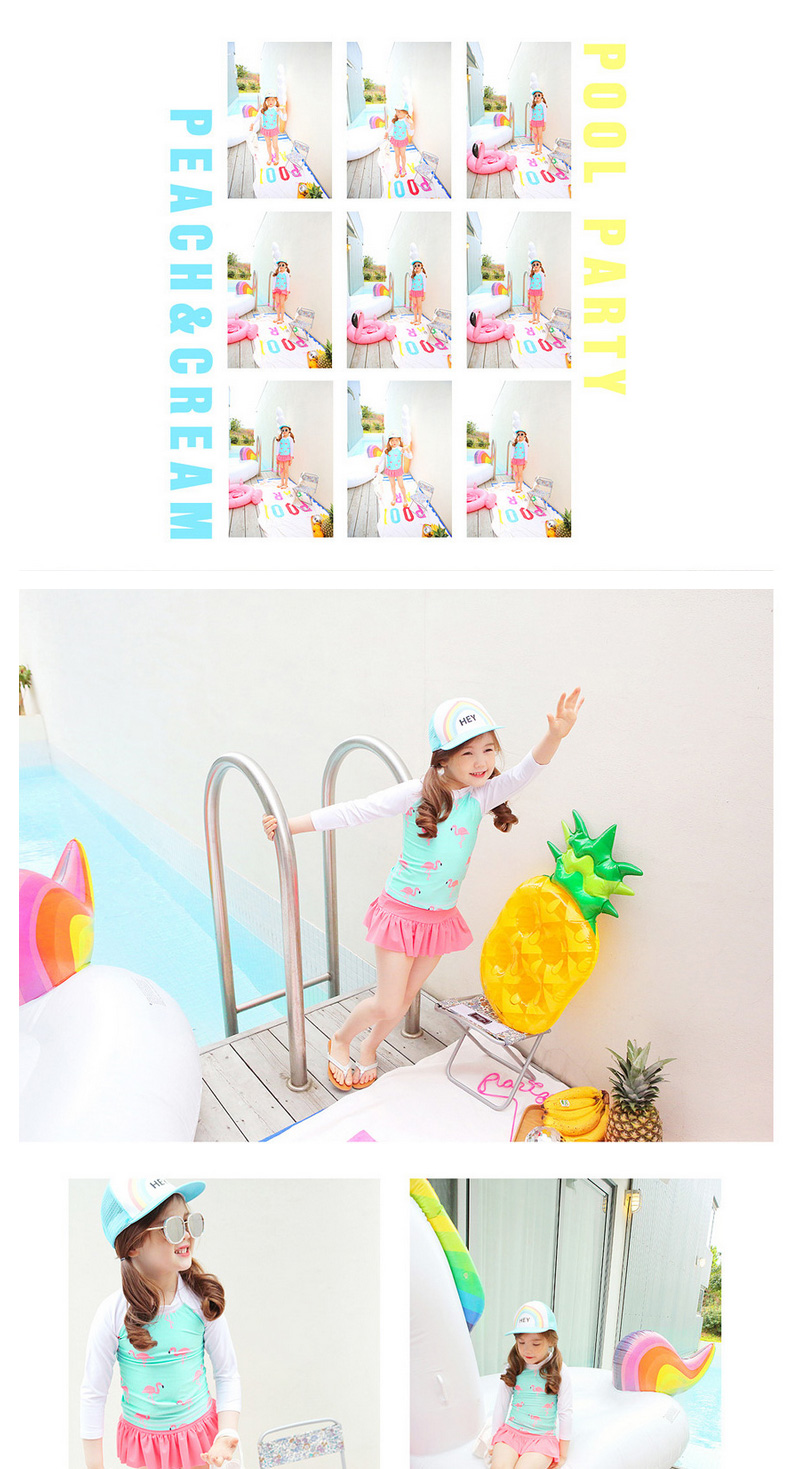 Đồ bơi trẻ em Hàn Quốc bé gái nhỏ bé trai lớn dễ thương chia đôi váy flamingo công chúa váy chống nắng - Bộ đồ bơi của Kid đồ bơi bé gái tay dài