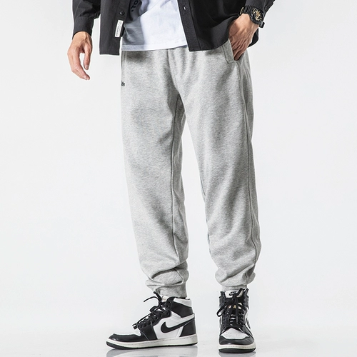 Осенние мужские трикотажные штаны, утепленные повседневные брюки для отдыха