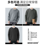 Мужской однотонный демисезонный базовый приятный телу свитер, оверсайз