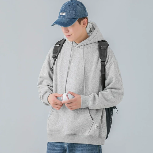 Мужская спортивная демисезонная однотонная утепленная рубашка с капюшоном