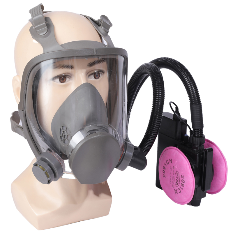 5V Kangben electric air supply gas mask 6800 with 2091 anti-formaldehyde chemical gas dust welding fume