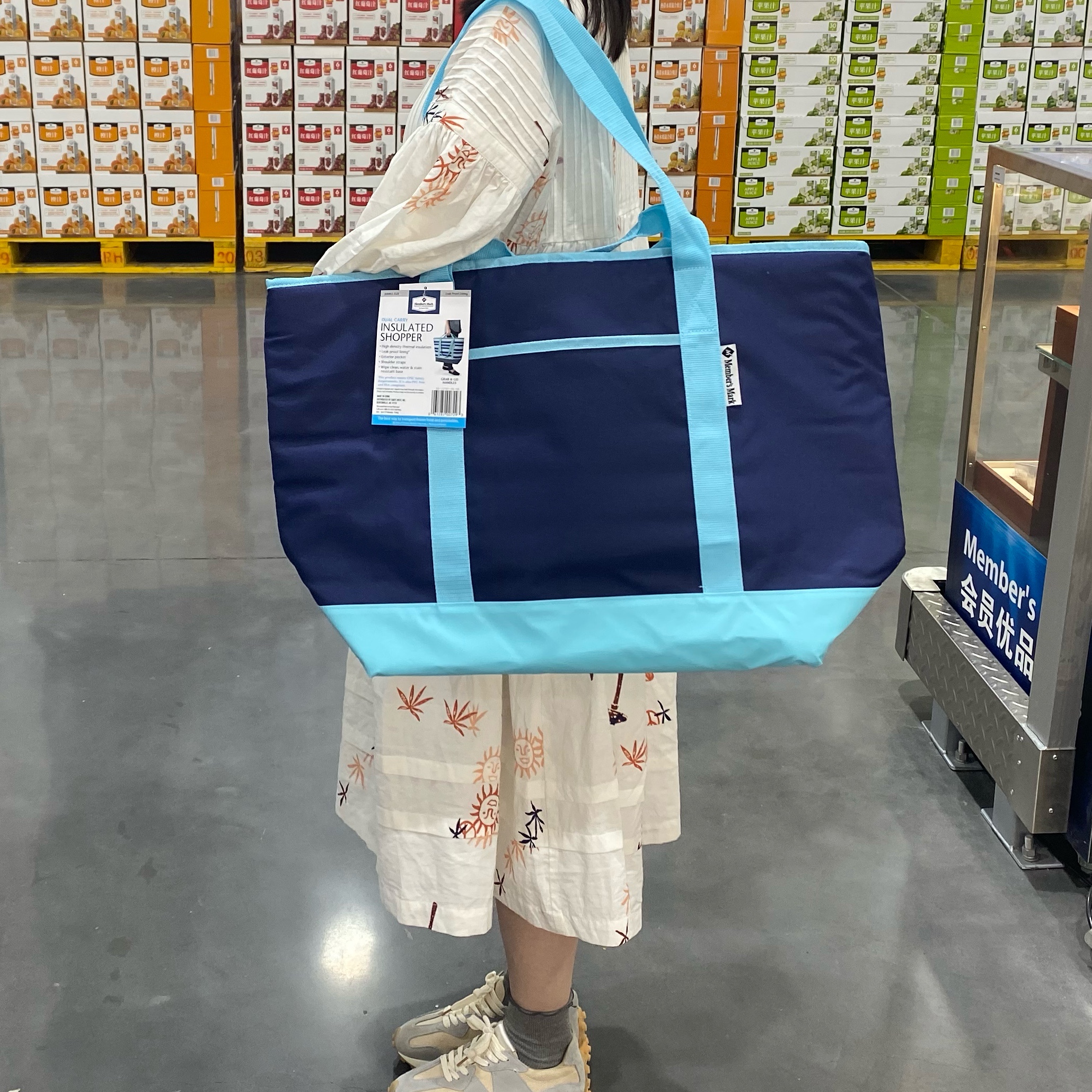 Sam Members Mark Insulation Bag Cold Storage Eco-Friendly Shopping Bag Tote Bag Zipper Bag