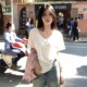 Белый [Гонконг -сокрученный шикарный топ/острый топ девушки/Abg Hot Girl/Unique Top Top -это супер красивое снижение возраста/топ. ]