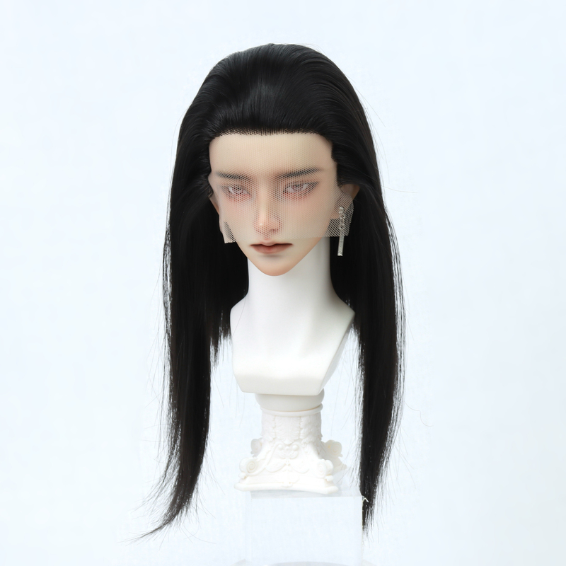 Li's Overseas Bjd Wig, Hand-Crocheted Front Lace, Flat Three-Pointed Back Comb, Big Back Hairstyle (No Hair Seam) Hair Base