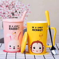 Керамическая кубка Mark Cup Женщина принесите ложку Spoon Nordic ins Girl Clear Persing Cup Cup Home Pare Cup Cup