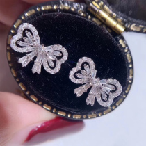 A struggle a thousand gold fashion temperament sweet goddess exquisite bow ladder square diamond earrings earrings earrings earrings earrings