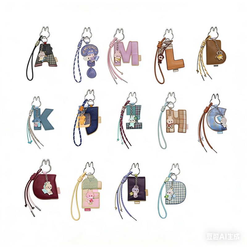 Clearance Original Version ins Letter-Shaped Pendant Phone Chain Decoration Keychain Retro Style Trendy DIY Accessories