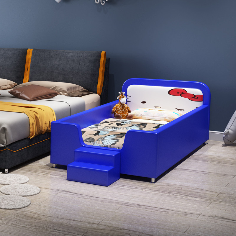 Children's single bed girl with guardrail small bed stitching bed widening bed crib small apartment cartoon stitching big bed