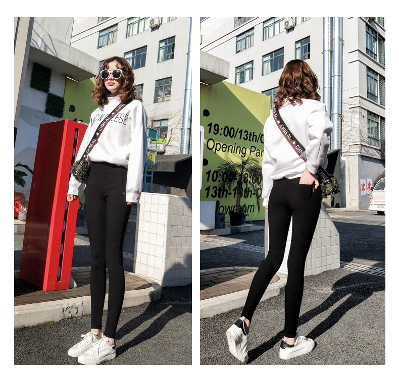 Quần legging nữ mặc mùa xuân và mùa thu mỏng kéo dài phiên bản dài của quần thun thun lưng cao bó sát quần dài bút chì - Khởi động cắt