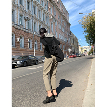 Rate sex Little woman Custom Style Retro Grey Jeans Woman Autumn Winter Loose Casual Display Slim Straight Drum Long Pants