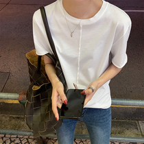 Stack wearing small white T extremely comfortable cotton pure color round collar T-shirt autumn and winter loose 100 hitch a short sleeve undershirt woman