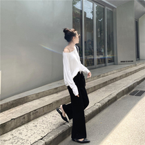 Soup Round Home White Round Collar Long Sleeve T-Shirt Woman 2022 New Loose Early Autumn Big Code Thin And Undershirt Blouses