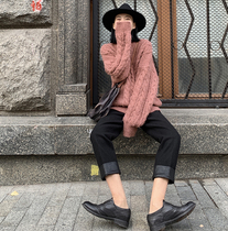 Broadlegged Pants Woman Autumn Winter Retro Feel Loose 90% Gross Pants Slim Straight Drum High Waist Casual Black Smoke Pipe Pants