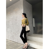 Hair side 90% straight cylinder black beating underpants female autumn winter 100 hitch body display slim and high waist casual outwear elastic pants