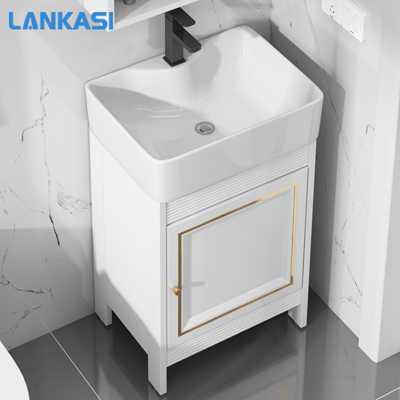 Small Family Type Thickened Space Aluminum Bath Room Cabinet Combination Balcony washing desk wash-face washbasin Makeup Room Floor Terrace Basin