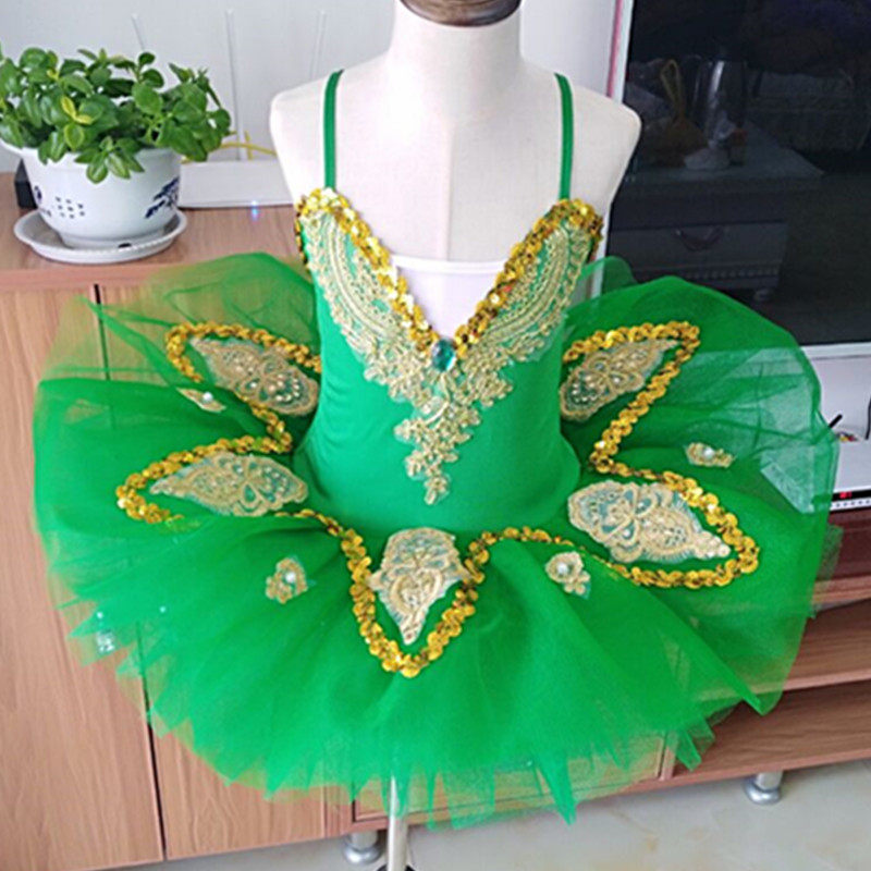 Sixty - One Children's Day Ballet Girls Princess Dress Green Large Jasmine Choir