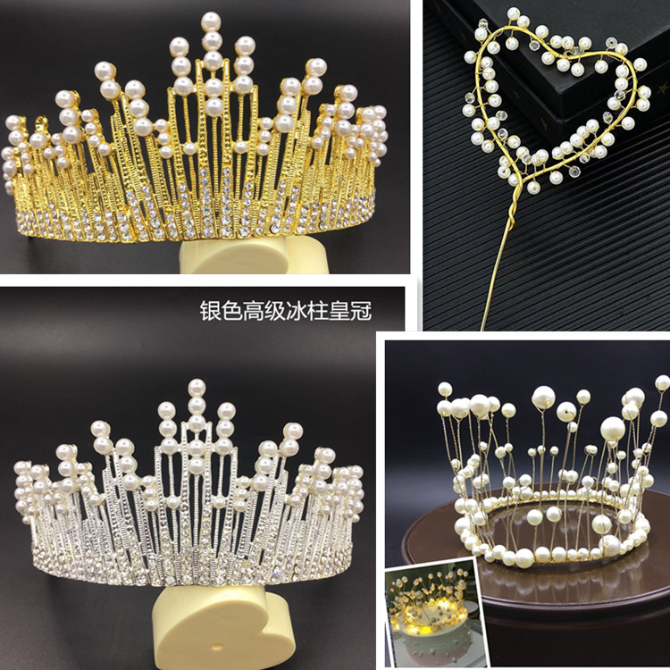 Birthday cake decoration decoration crown hair love willow icicle queen crown west point dessert table decoration