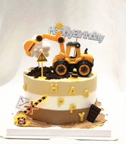 Childrens engineering vehicle detachable set excavator birthday cake decoration decoration baking west spot scene dress up