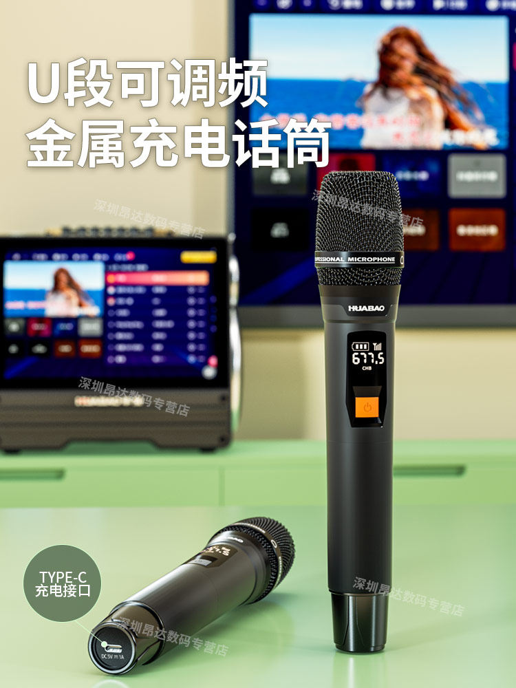 Huabao Family Karaoke Audio Set with Touch Screen All-In-One Machine for Outdoor Use, Karaoke Sound Card, K Singing Speaker
