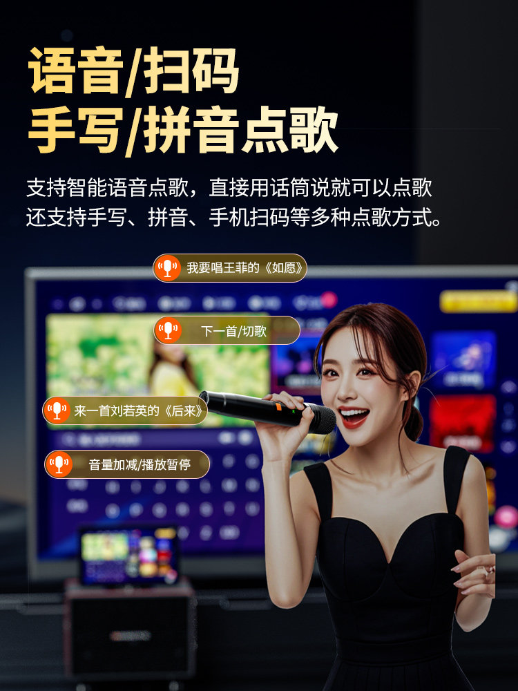 Huabao Family Karaoke Audio Set Outdoor Square Dance Speaker with Display Screen Home Karaoke All-In-One Machine