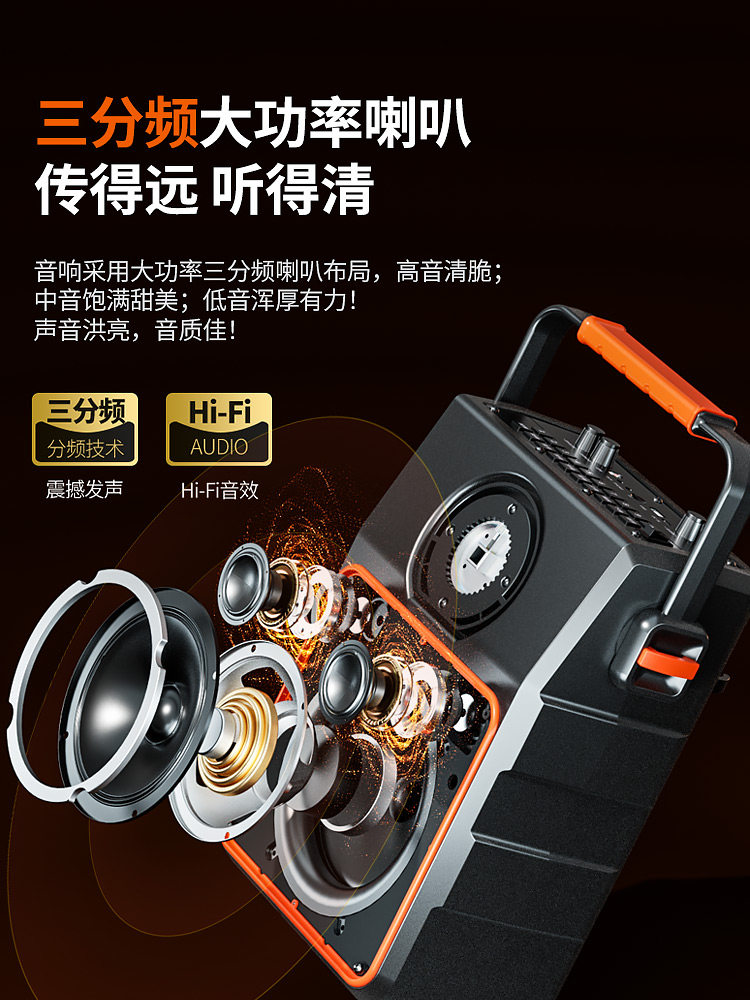 Square Dance Speaker with Display Screen, Outdoor Ktv Karaoke All-In-One Machine, Home Bluetooth Karaoke Speaker with Wireless Screen Projection