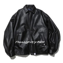 Leather jacket for men with 13 years of experience, leather jacket for men with Nautica Vegan Leather jacket, Hasegawa embroidery and cotton jacket for coaches