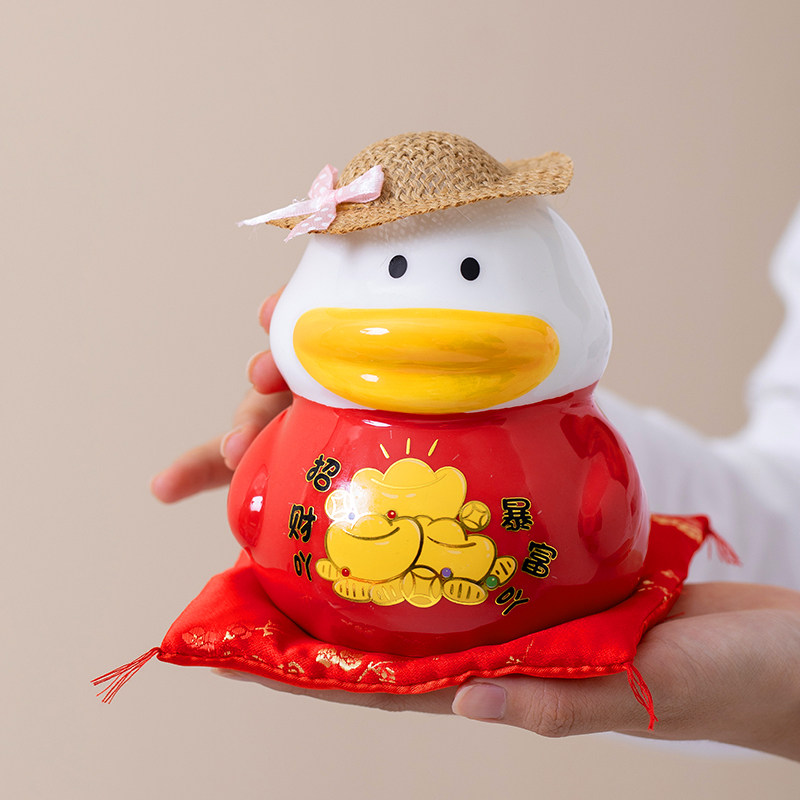 Small Ducks Deposit money pot cute decoration pendulum pieces Rex Happiness Acacare's Colorful Ceramic Strokes of Colourful Ceramics-Taobao