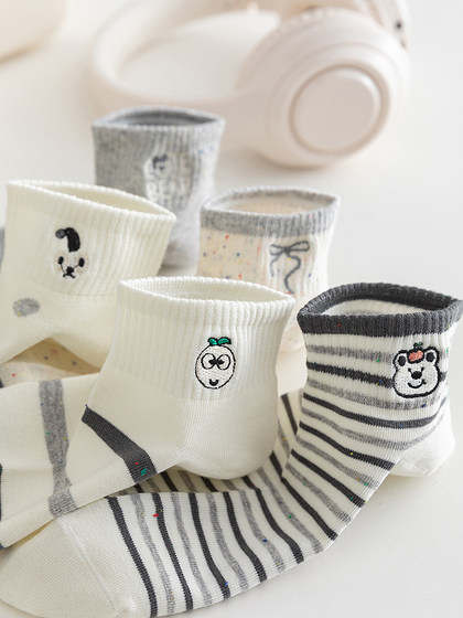 2025年春夏季新款袜子女船袜低帮纯棉吸汗条纹韩版薄款ins短筒袜