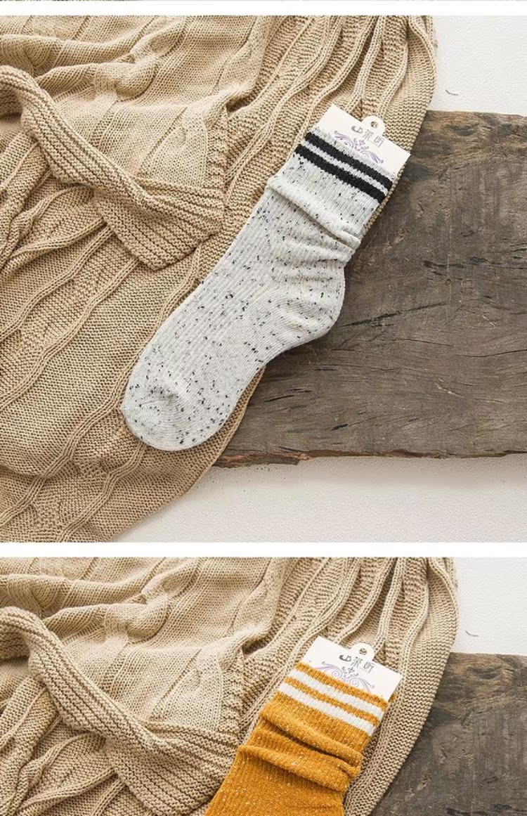 Mùa thu và đại học gió hai thanh cotton vớ Hàn Quốc vớ cotton dày vớ trong vớ vớ xu hướng Nhật shop bán tất nam nữ