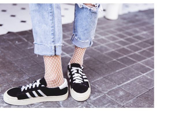 Vớ fishnet vớ nữ màu trắng đen xu hướng vớ lưới Fishnet vớ lưới ngắn vớ Nhật Bản gợi cảm tat dep cho nu