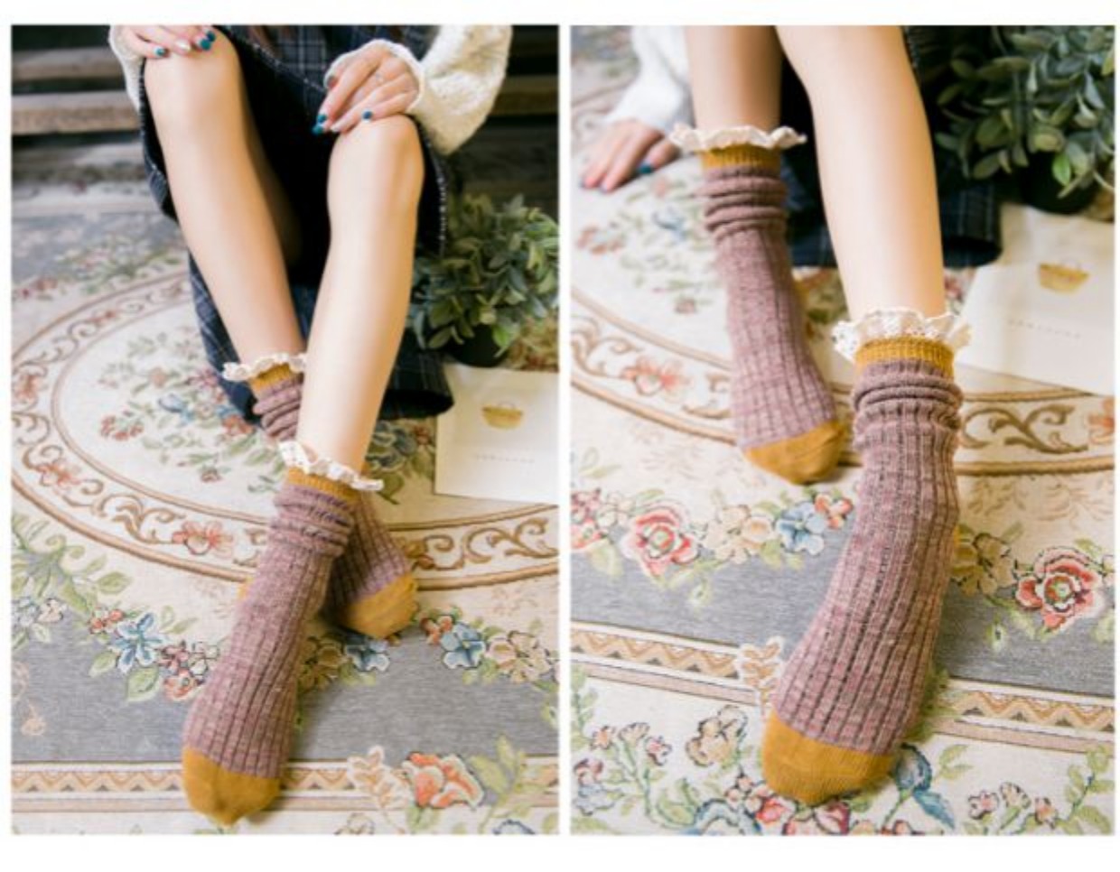 Đống vớ vớ mùa thu và mùa đông dày Sen Harajuku tất nữ vớ trong vớ Nhật Bản sinh viên vớ cotton Hàn Quốc - Vớ bông tất dài
