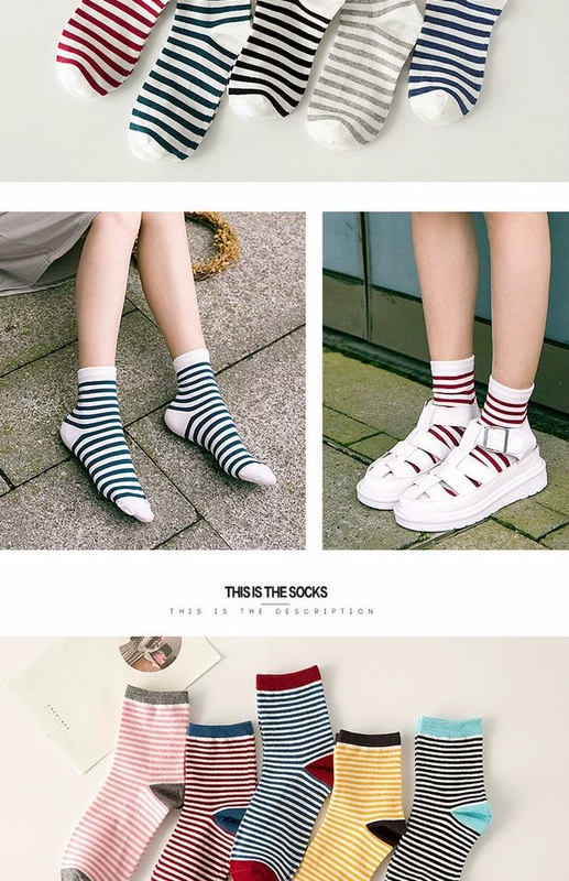 Vớ cotton cao cấp Hàn Quốc mùa xuân và mùa thu vớ cotton nữ vớ Nhật Bản vớ nữ mùa hè vớ cotton mỏng