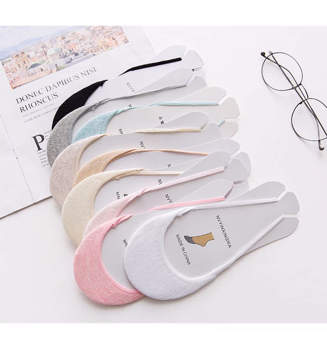 Mùa hè cotton nữ quai siêu mỏng vớ vớ cao gót vô hình không thể rơi với vớ siêu nông set tất noel