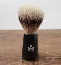  Italian Omega Silver Tip Badger Hair Shaving Brush Real Horn Handle