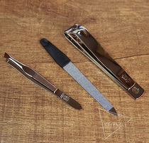  German Dovo Limited edition Nickel-plated carbon steel Nail Clipper Manicure Set 3-piece set with leather case