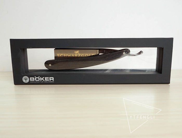 German Boker black gold 6 8 carbon steel blade traditional straight razor swamp oak handle