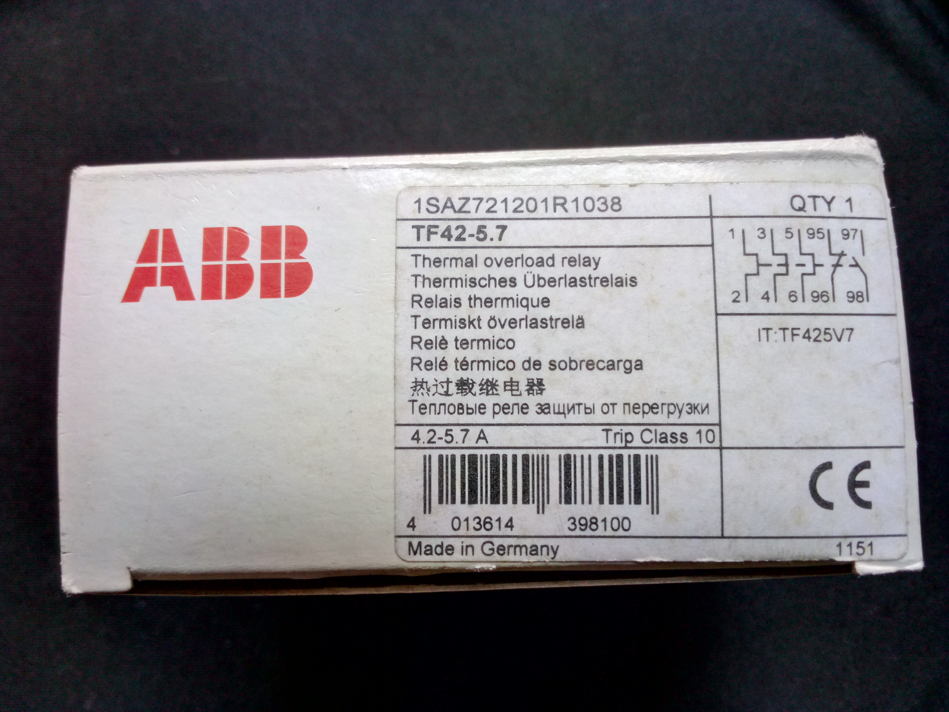 New original dress ABB TF series thermal overload relay TF42-5 7