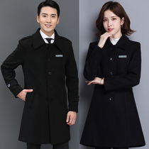 Front desk overalls woolen coat medium long female professional wear Hotel manager woolen coat sales office autumn and winter Men