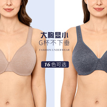 Big chest display small bra thin section breast reduction artifact Large size underwear female fat mm receive sub-breast full cup anti-sagging upper bracket