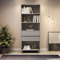 Solid wood bookcase leaning against wall stereometric student bookshelf floor free combined set objects containing lockers 60cm for home