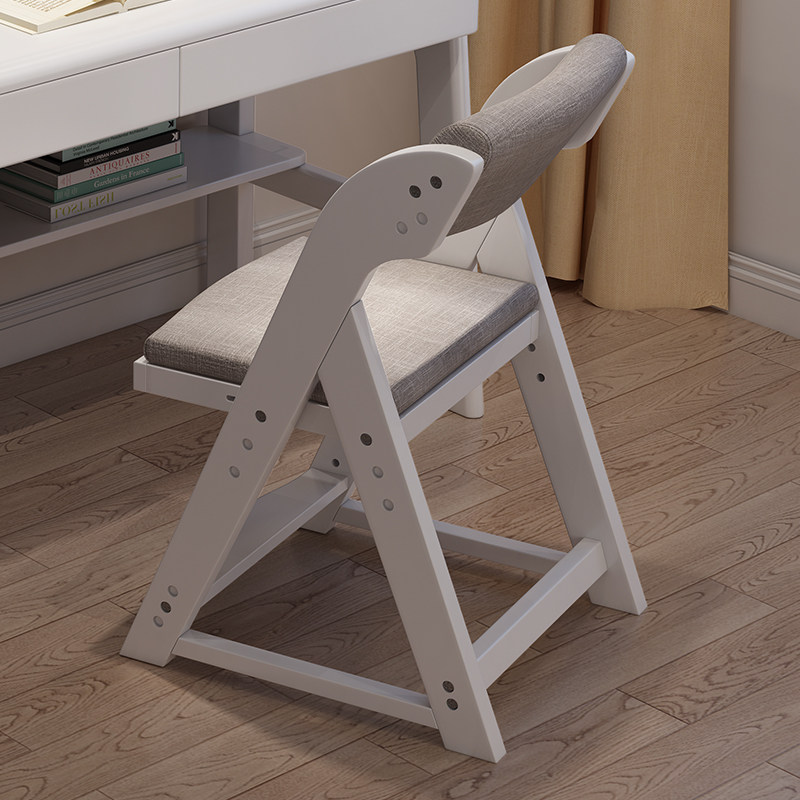 Solid wood children's chair can be dispatched height home office chair can be lifted primary and secondary school students learning chair table chair backrest