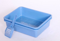 Double-layer litter for Pine cat litter-blue light yellow pink (with cat litter shovel)
