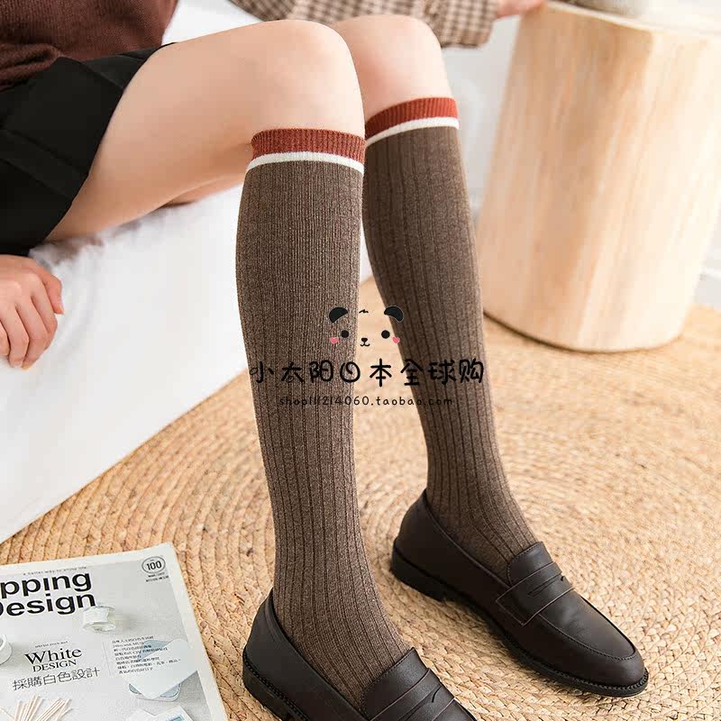 Japan GP thin fashion knee socks sweat-absorbing cotton socks ins high tube socks academy wind half cut calf socks women