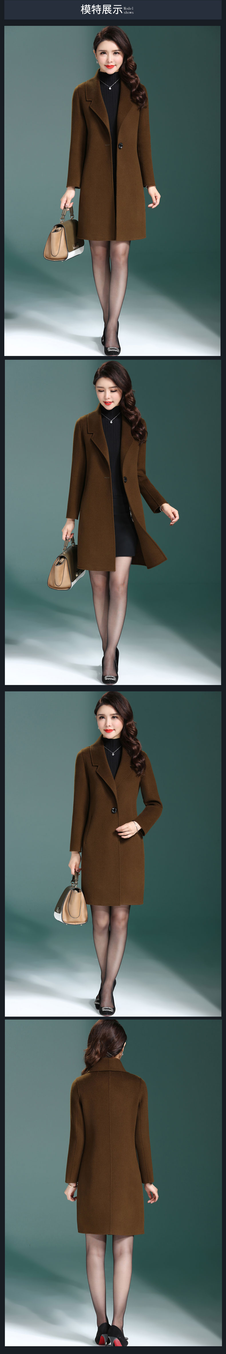 Đôi phải đối mặt với cashmere coat ladies 2018 mới mùa thu và mùa đông Hepburn gió hai mặt trong phần dài của eo áo len áo khoác lông vũ nữ