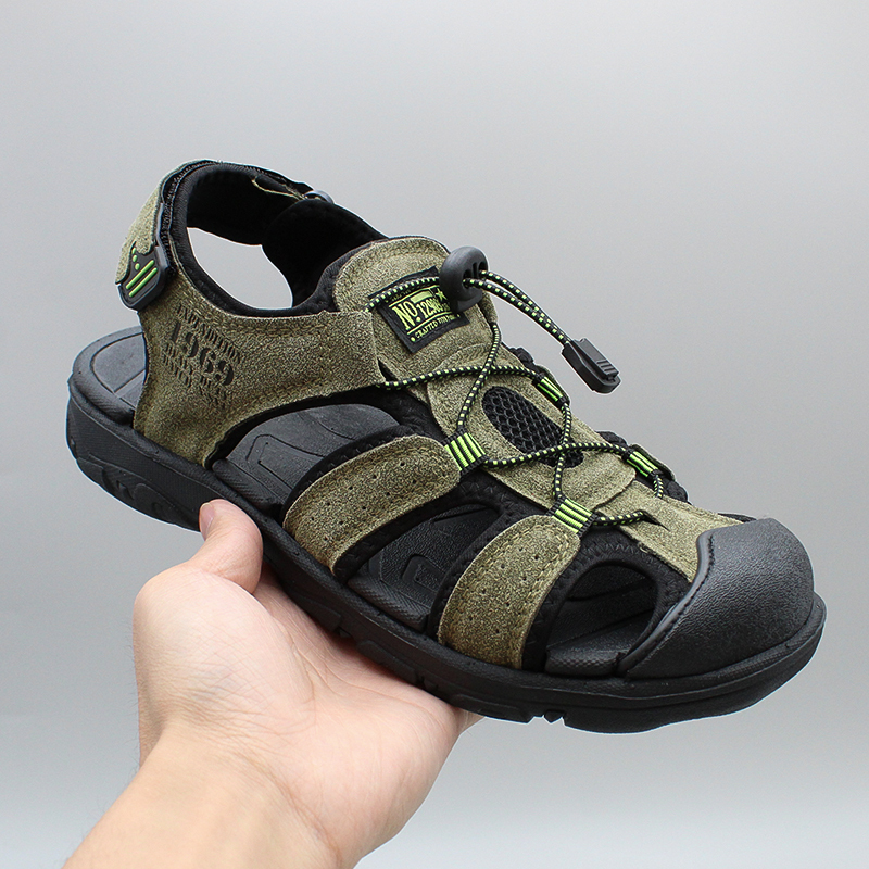 Men's Summer Outdoor Hiking Closed-Toe Anti-Collision Sandals, Lightweight Soft-Soled Versatile River-Tracing Travel Beach Shoes
